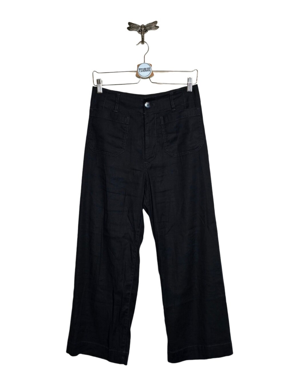 Maeve Colette European Linen Stretch High-Rise Wide-Leg Pants 27 - Picture 2 of 12